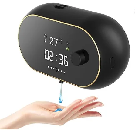 Automatic Soap Dispenser Wall Mounted Hand Free with Clock Temperature