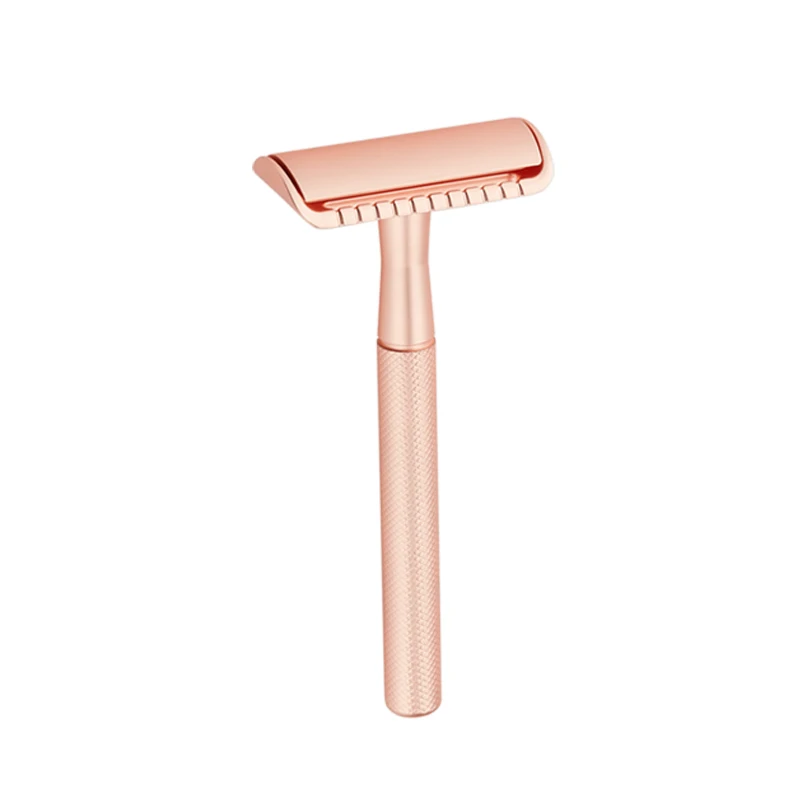 brass safety razor handle rose color razor double edge blade razor