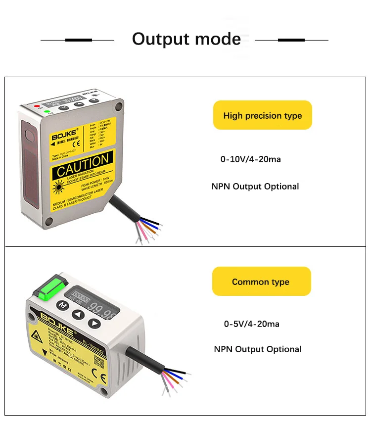 The high precision laser displacement ranging sensor measures the thickness and height of the sensor