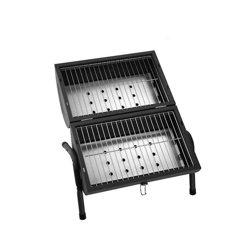 Easy Carry Stainless Steel Portable Camping Barrel BBQ Grill with Double Cooking Area