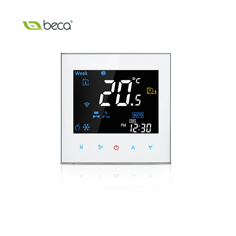 220 В регулятор температуры катушки вентилятора система охлаждения HVAC Bms FCU черный цифровой ЖК-контроллер поддерживает Alexa