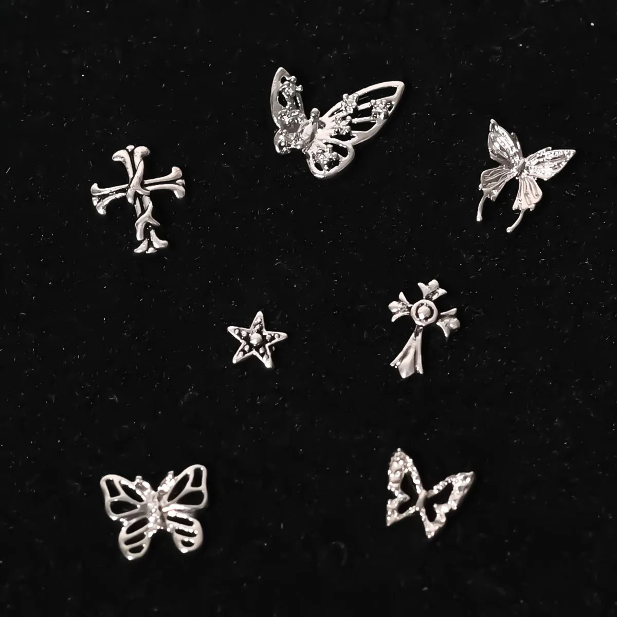 Punk Tooth Decoration Tooth Ornaments Butterfly Cross Antique Metal Dental Jewelry Teeth Sticker Kit Lead Free Dental Tooth Kit