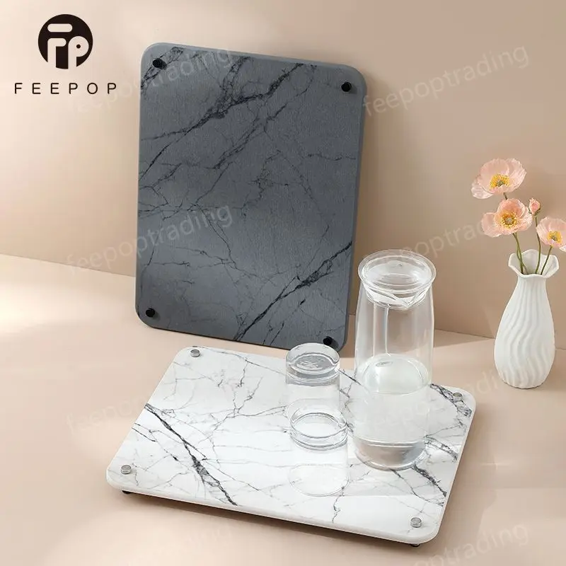 New Eco-Friendly Super Absorbent Heat Resistant Dish Drying Mats Stone Dish Drying Mat for Kitchen Counter