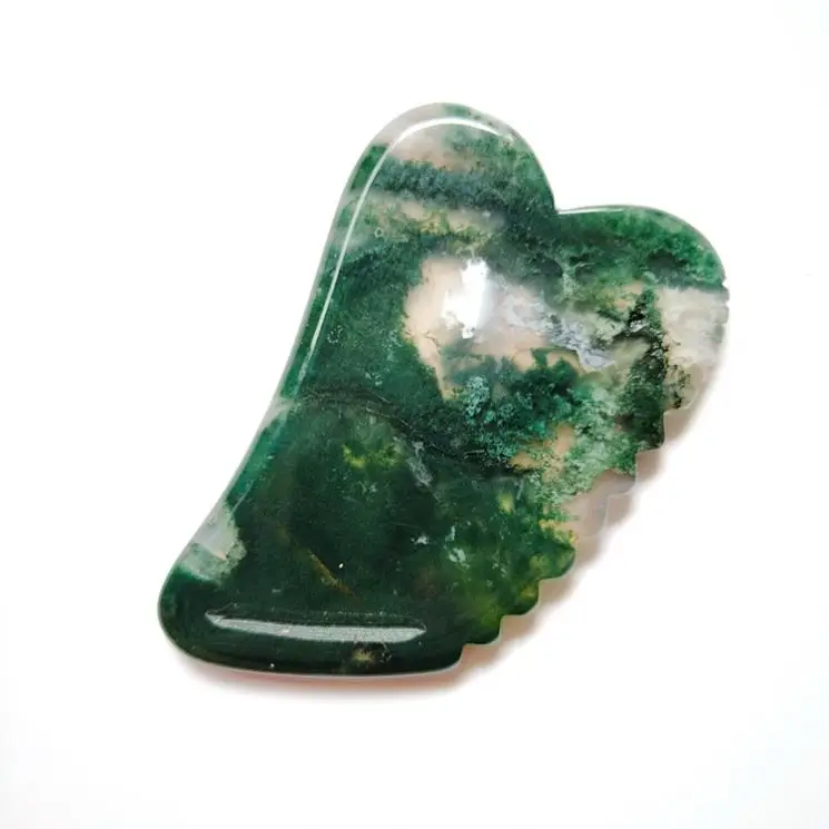 HY Gems 100% Natural Jade Guasha Private Label Scraping xiuyan jade Amethyst Green Jade Gua Sha Tools for Face Body Skincare