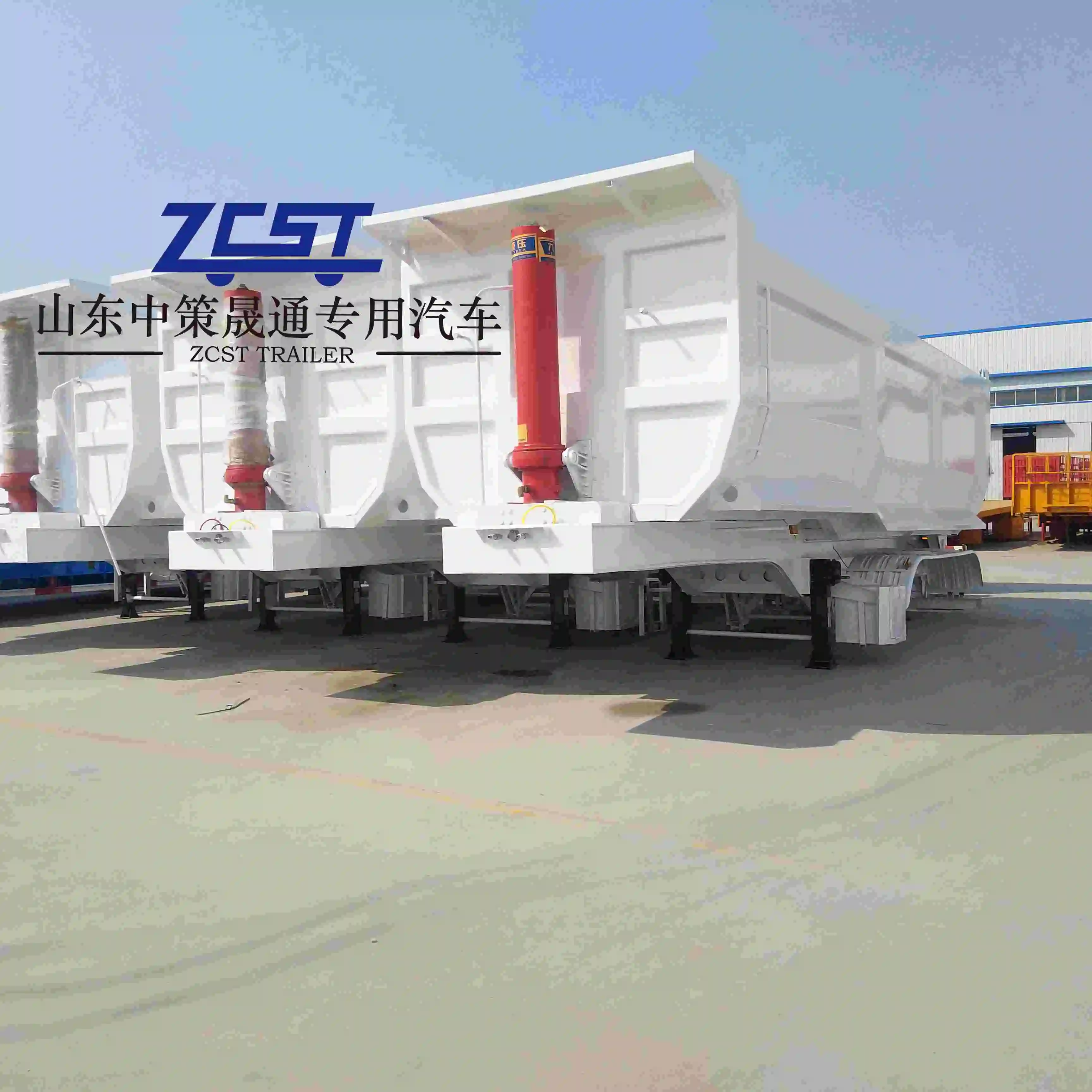 U Type Dump Rear 50 60 80 Ton Hydraulic Dump Semi Truck Trailer