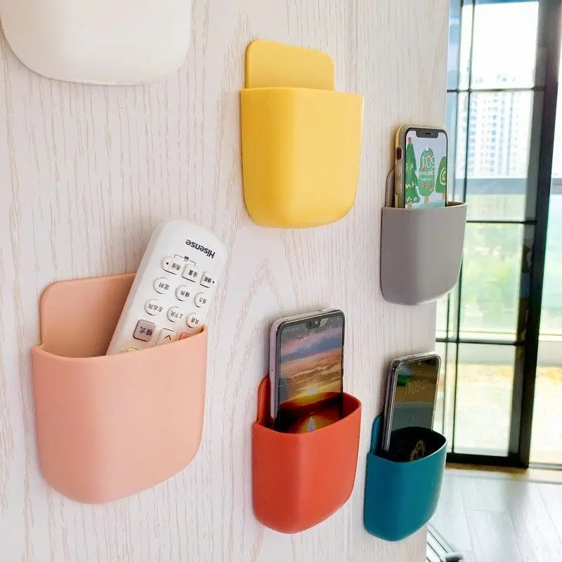 Wall Mounted Storage Box Remote Control Storage Organizer Case For Air Conditioner Tv Mobile Phone Plug Holder Stand Rack