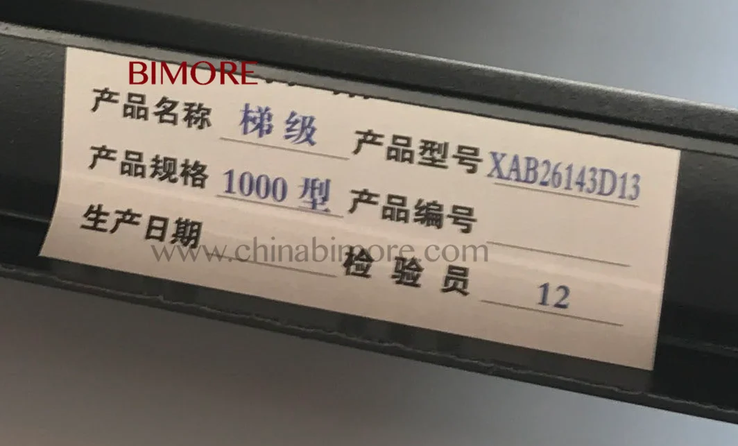 XAA26145D13 Bimore Escalator Stainless Steel Step escalator spare parts 1000mm