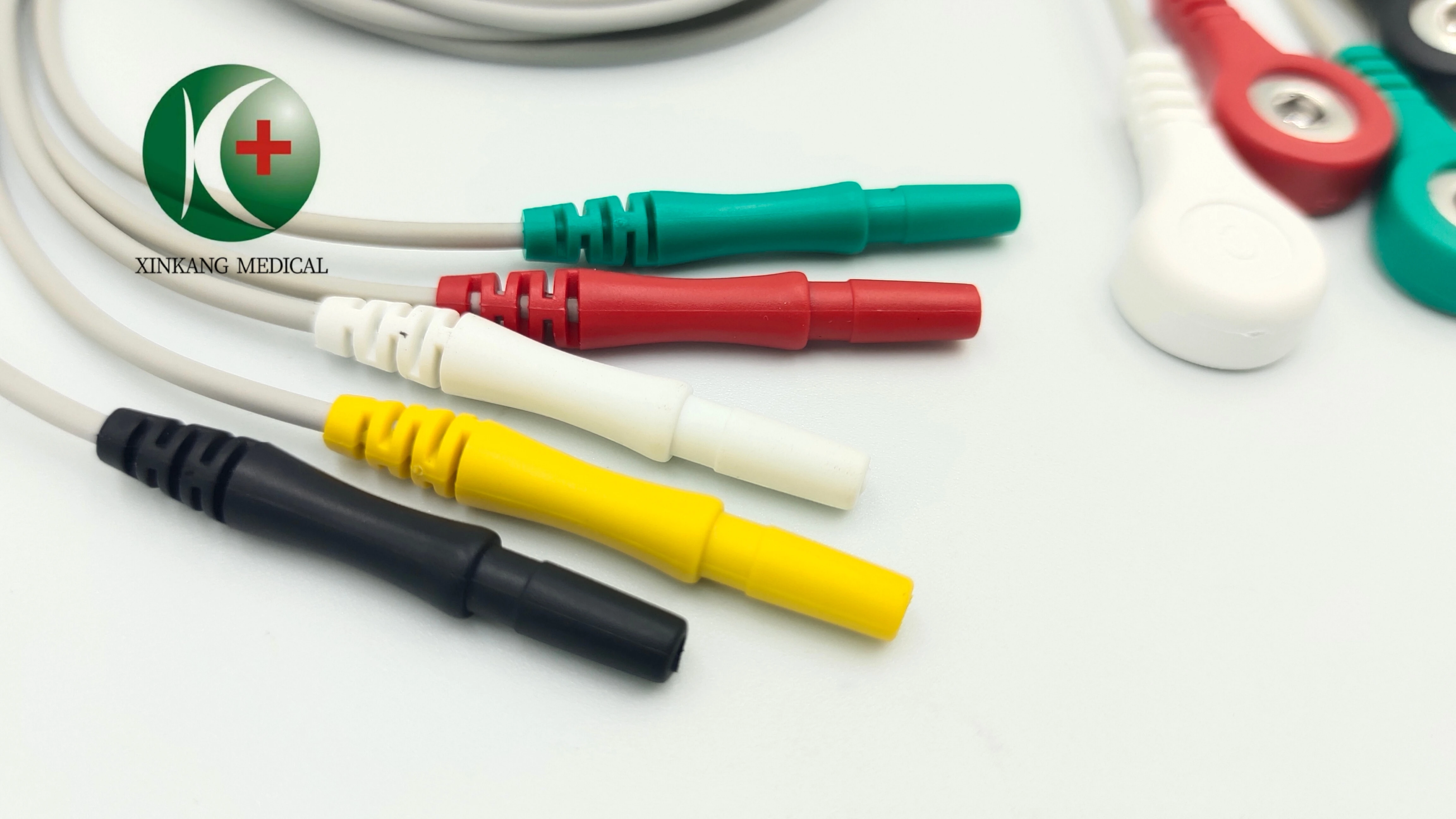 Compatible  Din 5 Lead IEC ECG Cable Lead Wires Snap Button