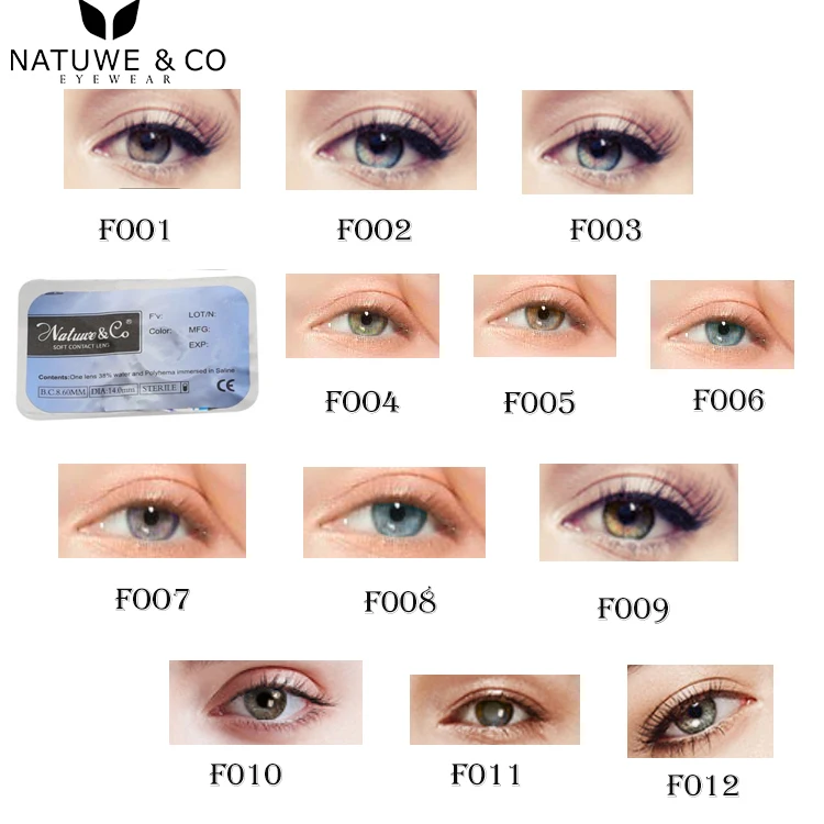 F Series Factory customize soft color contact solution lens Women Beautiful Hot Sale eye