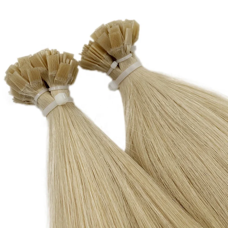 
Wholesale 100% Raw Virgin Hair Soft And Smooth Russian Human Keratin Flat Hair Extensions 