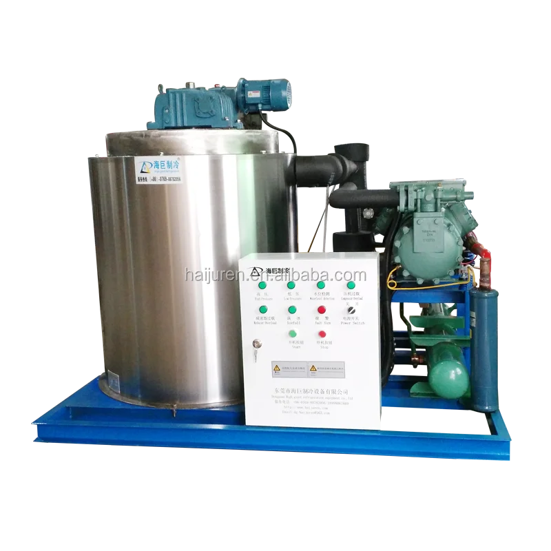 Flake ice making machine Crushed Ice Machine Flake 1000kg Price With Smooth Dry Ice For Fish Meat Cooling