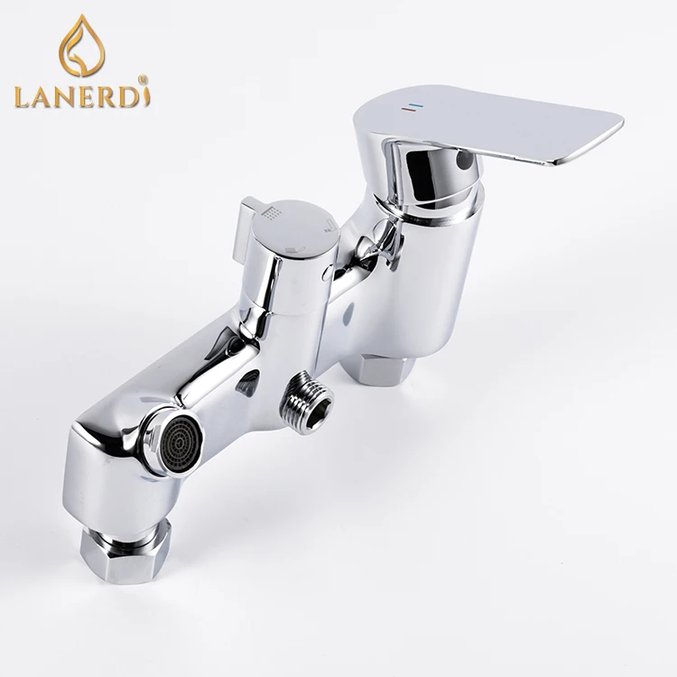 Exposed Hot and Cold Chrome Faucet Tap Taps and Shower Column Ducha Douche For Bathroom