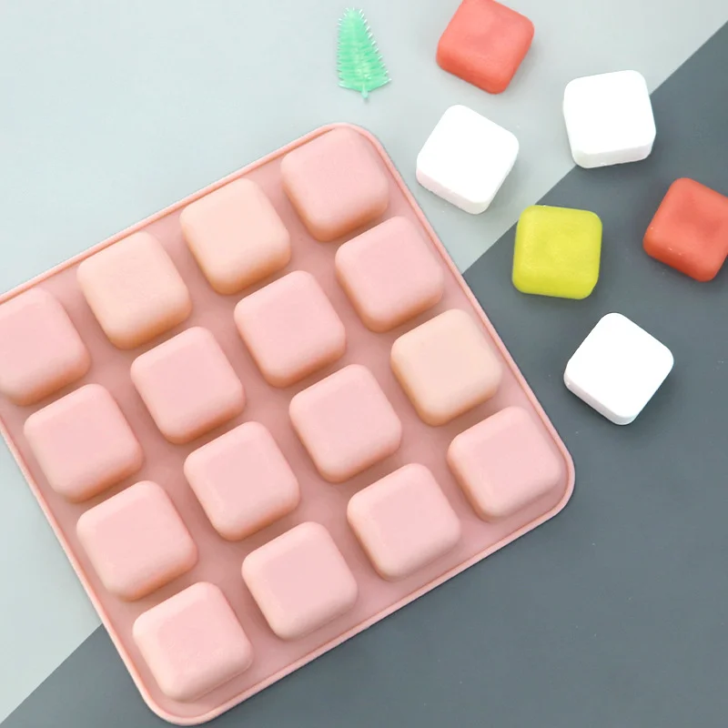 Silicone Ice Cube Trays  Easy-Release and Flexible 16 Cavities Square Ice Cube Mold  Ice Trays for Freezer Containers
