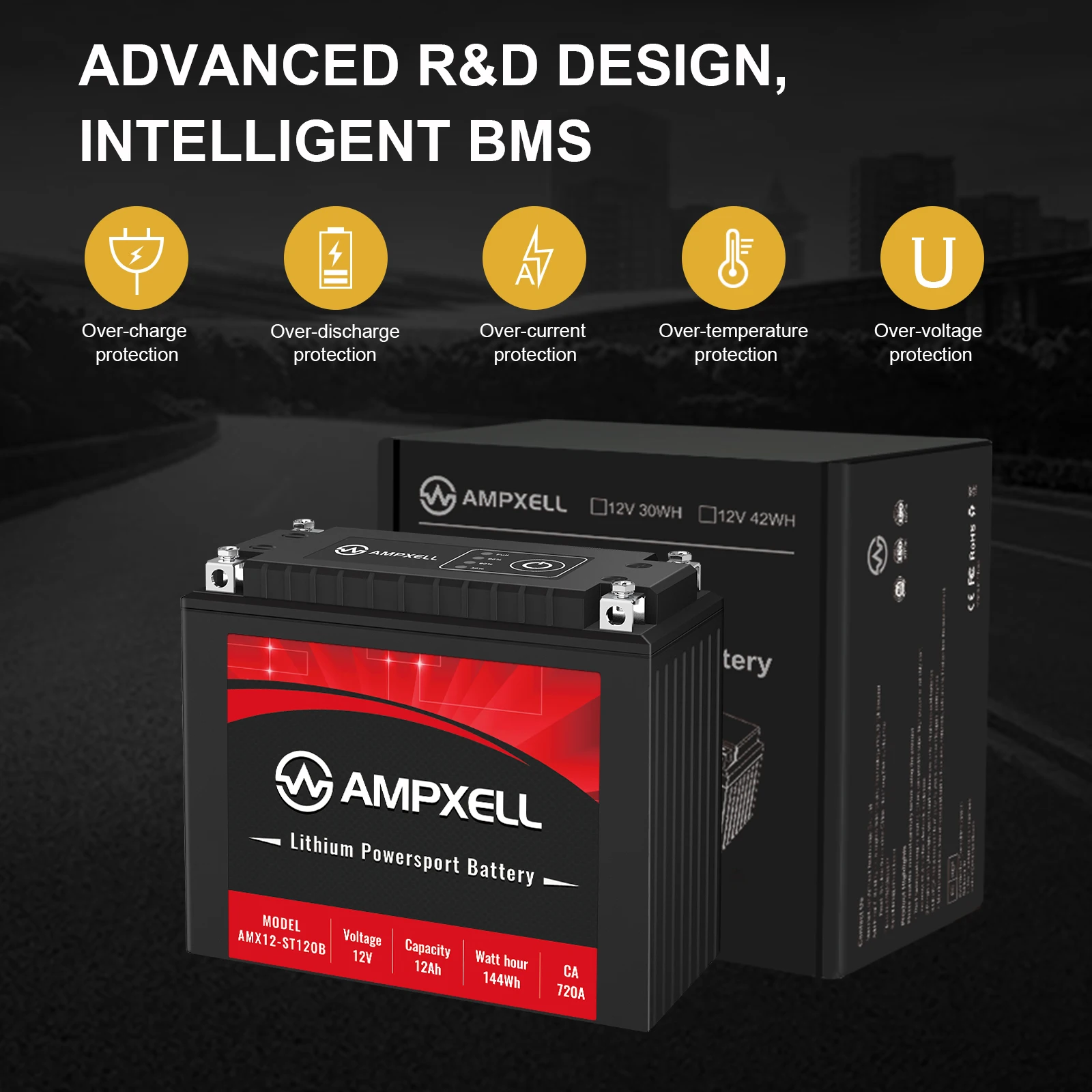 YTX20BS/YTX20L/YTX20H/YTX20HL-BS Manufacturer Sell 12v 12ah  Lifepo4  High Rate Motorsports Starter Battery