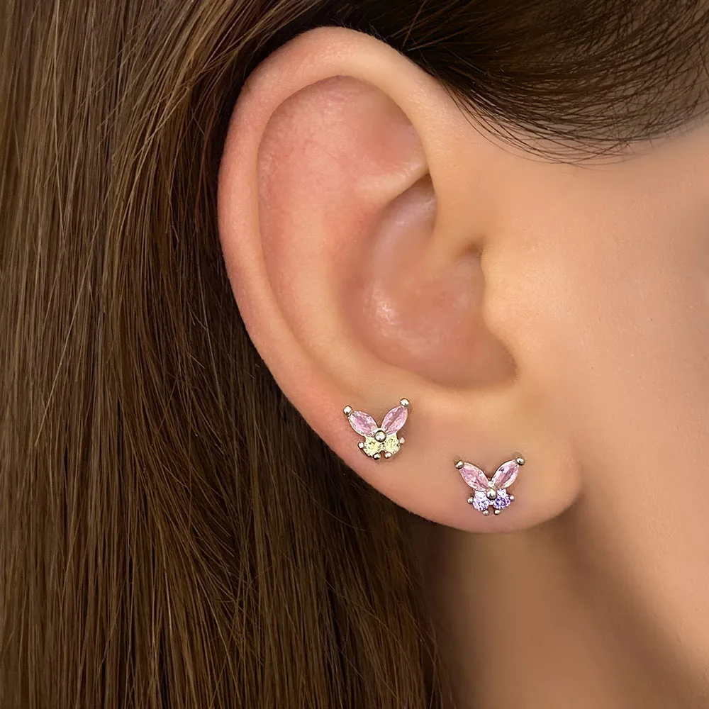 Foxi оптовая цена модные серьги-гвоздики с натуральным золотым покрытием милые серьги-бабочки для девочек