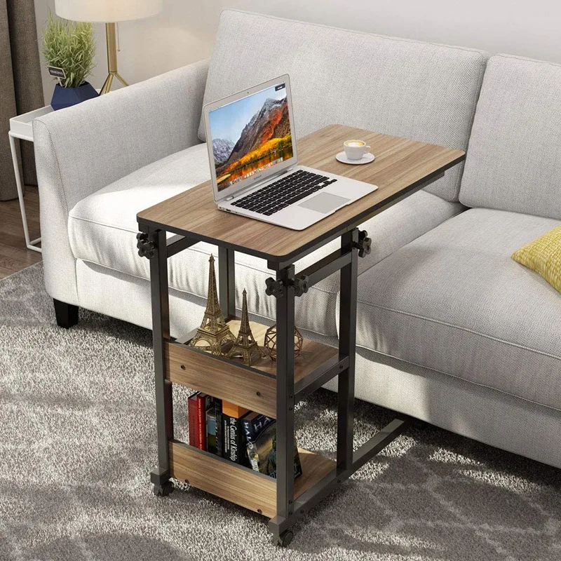 QUAWE Household Living Room Bedroom Furniture Movable Simple Edge Table Side Table Coffee Table on Wheels