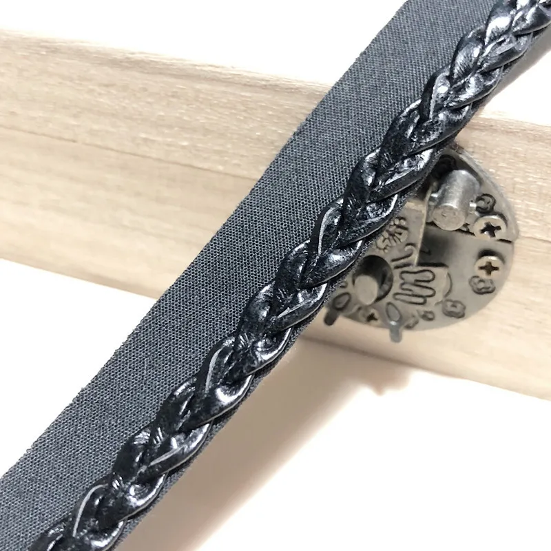 PU leather leather strip machine woven PU lace tape piping tape dance dress lace clothing bag ornament in stock