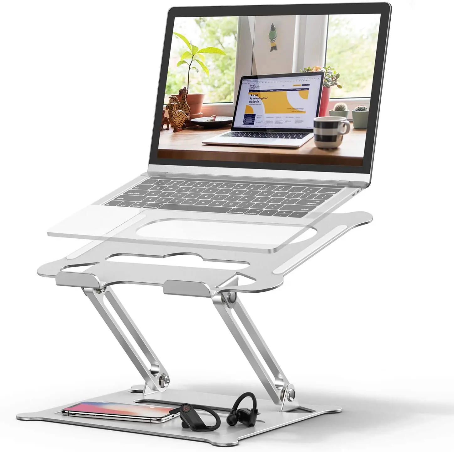Adjustable Laptop Stand FYSMY Ergonomic Portable Computer Stand with Heat-Vent to Elevate Laptop 13 Lbs Heavy Duty Laptop Hold