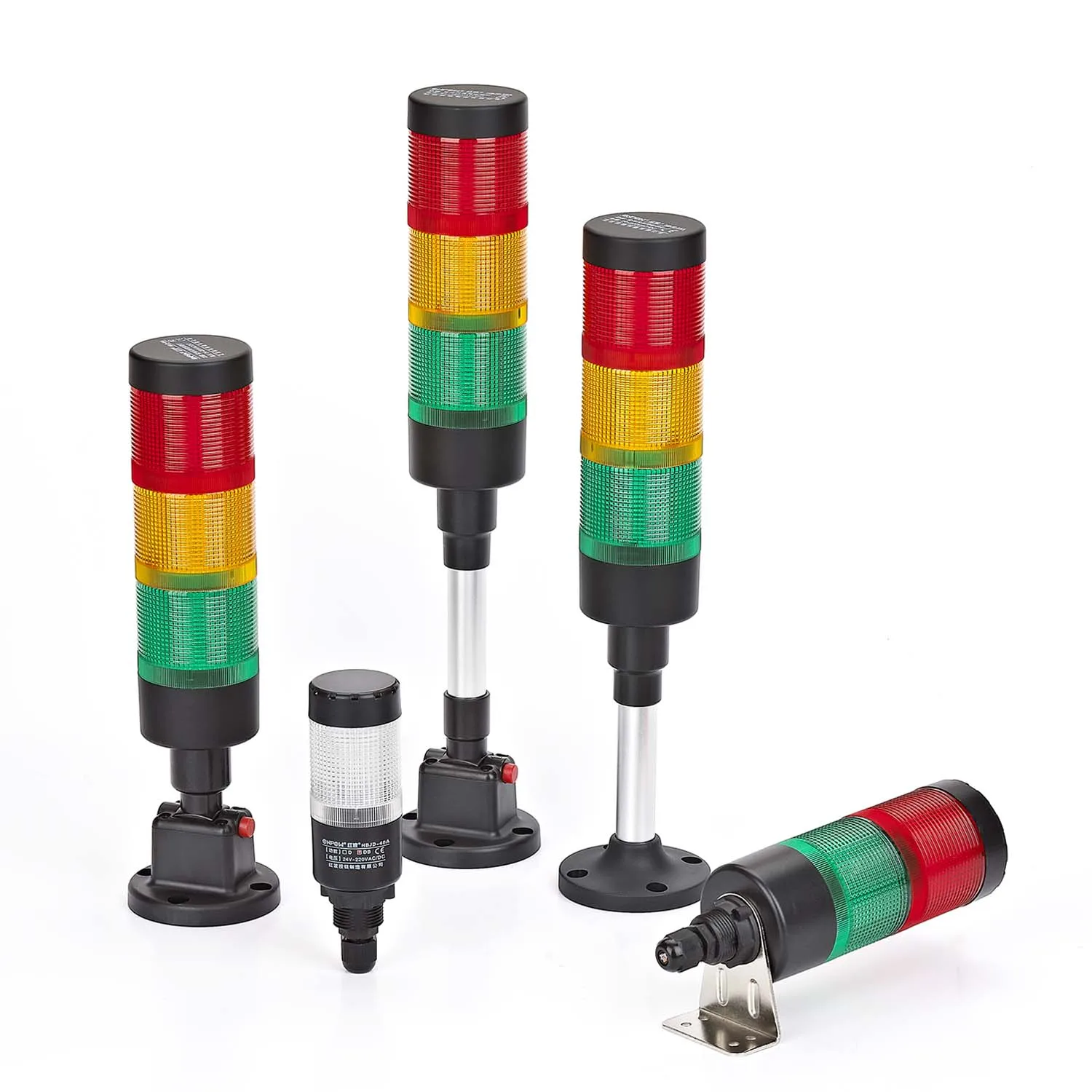 Warning Tower Light 1/2/3/5 Layers colors Industrial LED Signal Tower Light With Buzzer HBJD Series