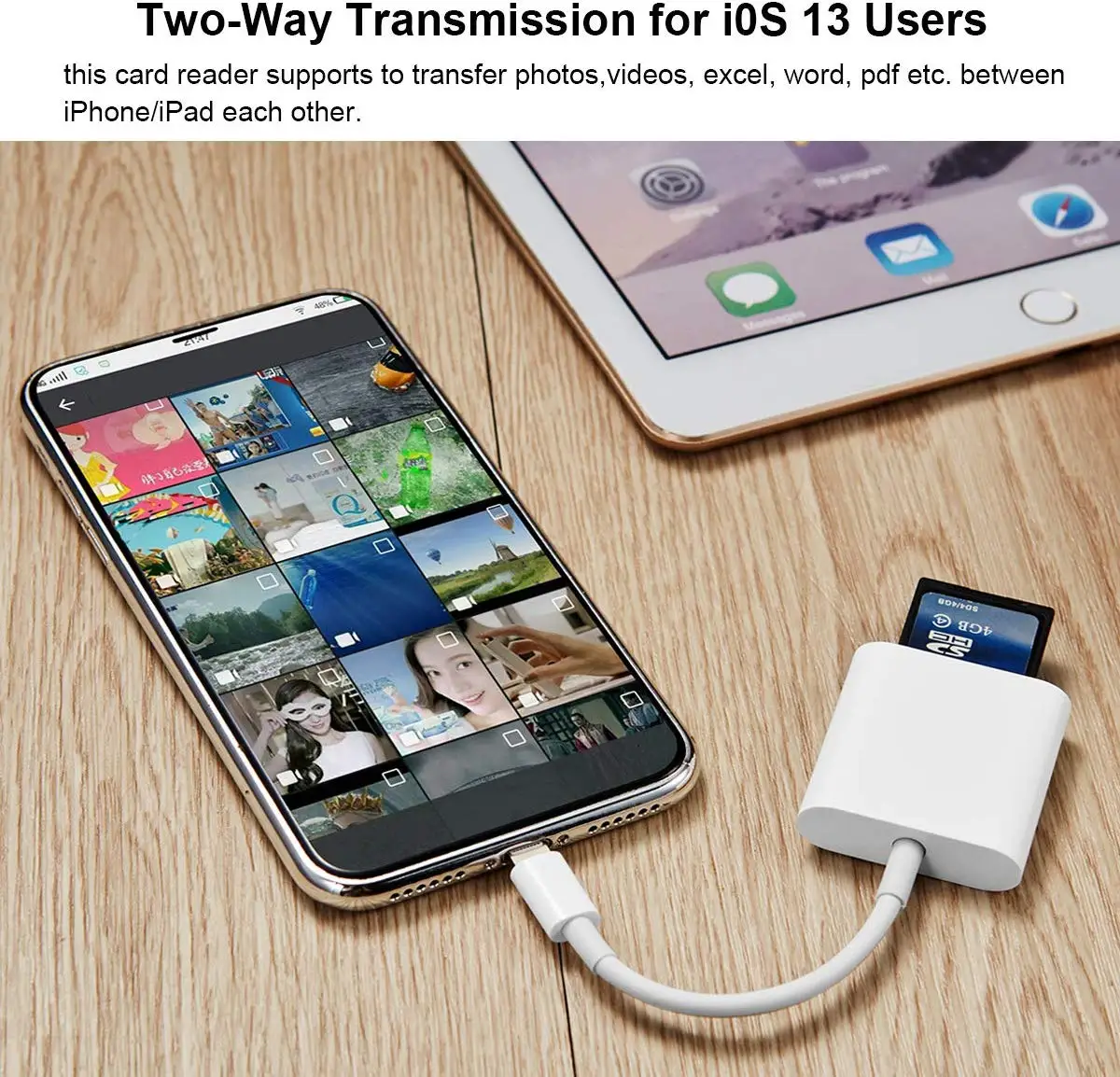 Освещение SD TF кардридер для iPhone iPad OTG Кардридер разъем