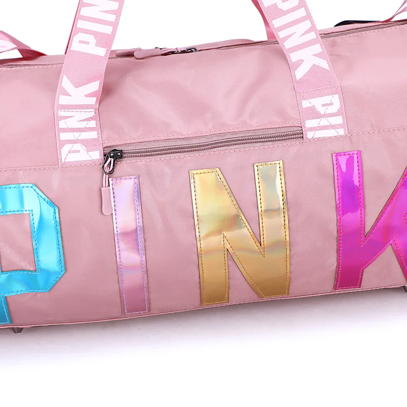 
2021 tote handbag ladies zipper pink duffle bag spend da night bag custom weekender hoe bags overnight woman travel bolsos 