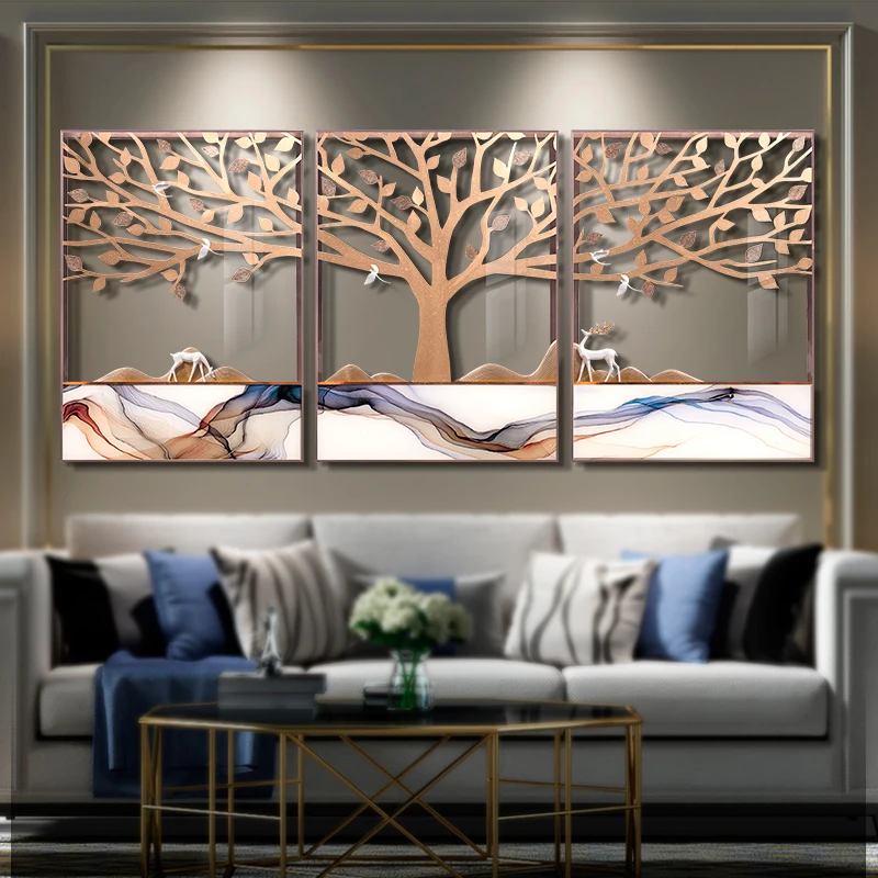 Creative Style Glass Abstract Resin Wall Art Landscape Home Decor 3D Wall Painting Products Art Decoration