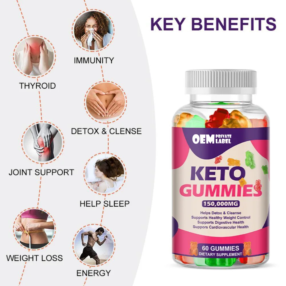 New Arrival Keto Diet Gummies ACV Ketone Advanced Weight Loss Fat Burner Unisex Dietary Supplement