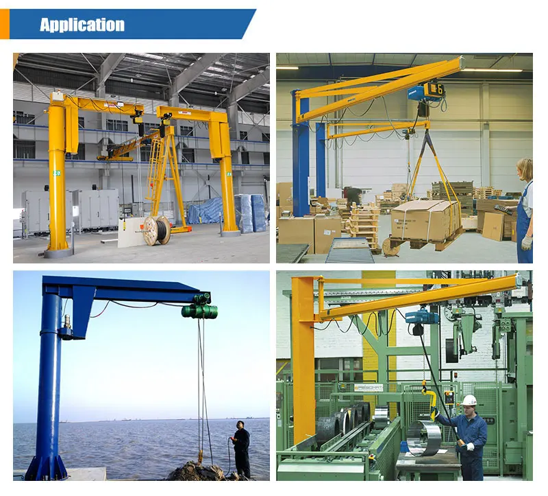 1t 2t 3m 5m 6m ground mounted column slewing 90 270 degree rotating jib crane