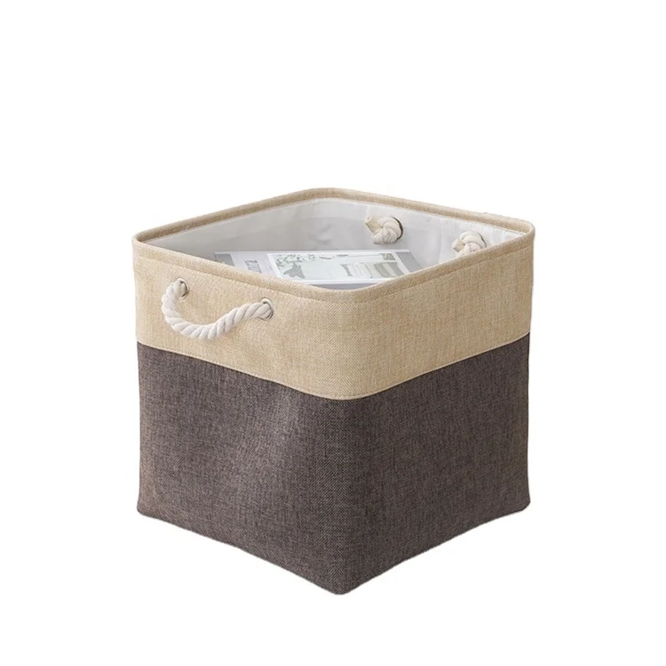 Ready to ship cotton linen organizing containers cotton rope basket