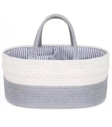 Custom Cotton Rope Baby Diaper Caddy Organizer With Removeable Insert Baby Kids Nursery Storage Basket