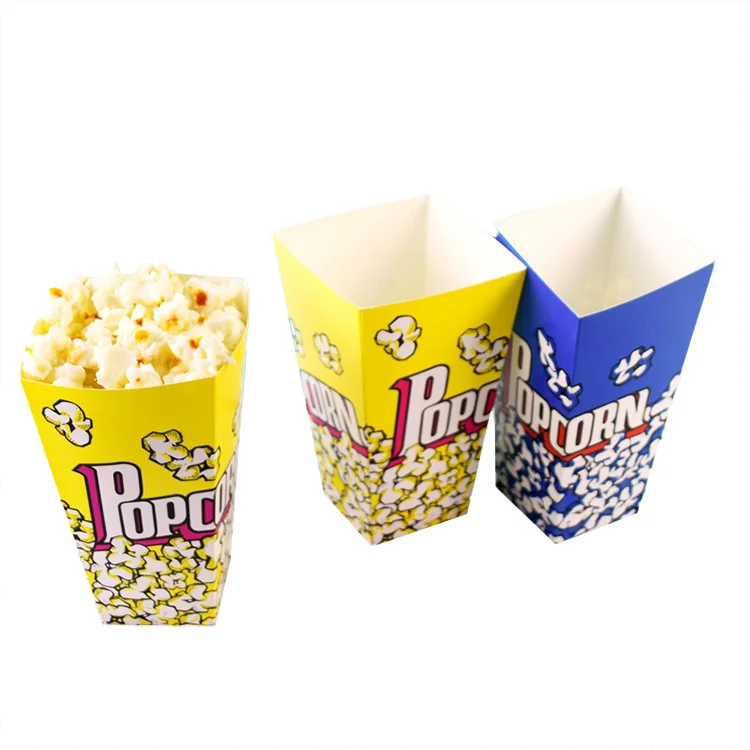 Disposable Cube Boxes Food Packaging Snack Box  Popcorn Boxes With Logo