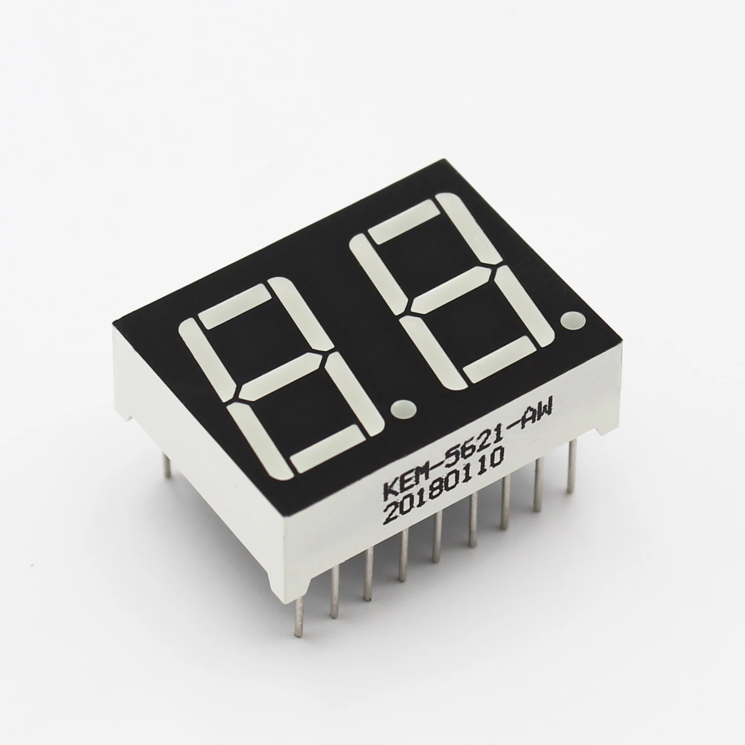 0,56 7 segment 2 digit led display 18pins green ca 7 segment digit 0.56