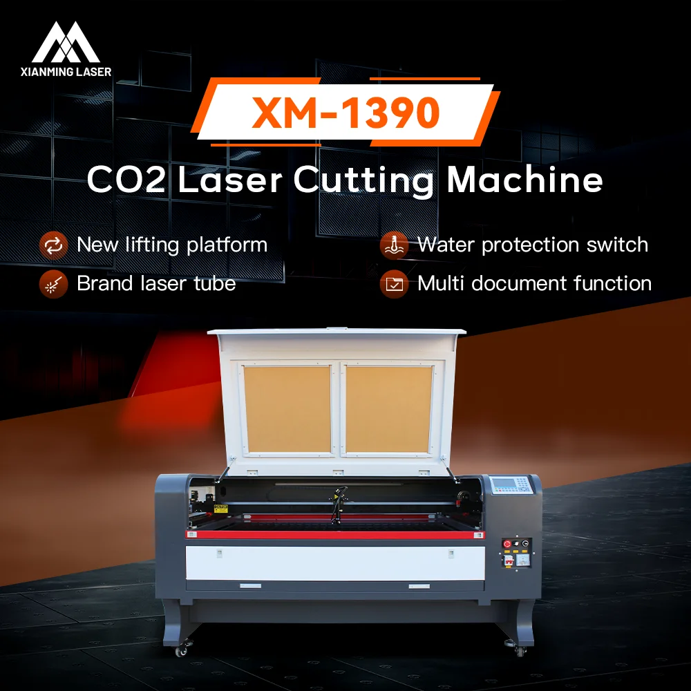 XM-1390 Best Selling Customized 1300*900mm CO2 Laser Engraving Cutting Machine for  Acrylic Leather