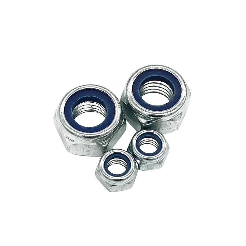 China manufacturer Hot Sale High Quality DIN 985 Hexagon Head Zinc Plated Nylon Insert Lock Nuts