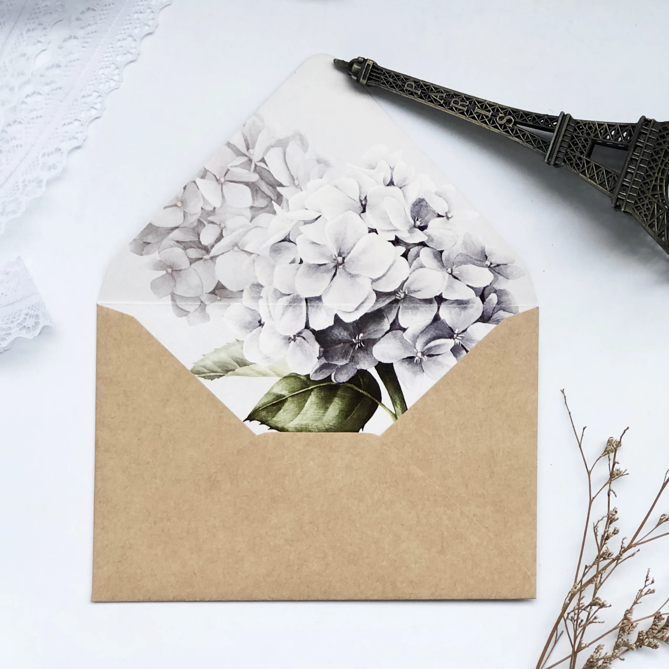 Fancy Luxury Small Wedding Invitation Thank You Gift Kraft Cardboard Custom Packaging Paper Envelope With Card Printed