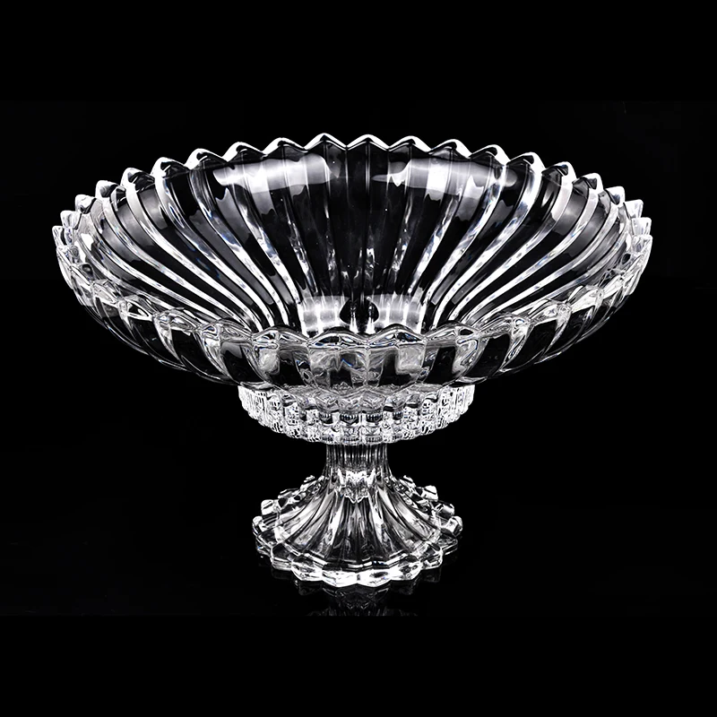 Crystal Glass Sugar Candy Bowl Transparent Large clear Glass Footed Dessert Bowl Footed Trifle Bowl