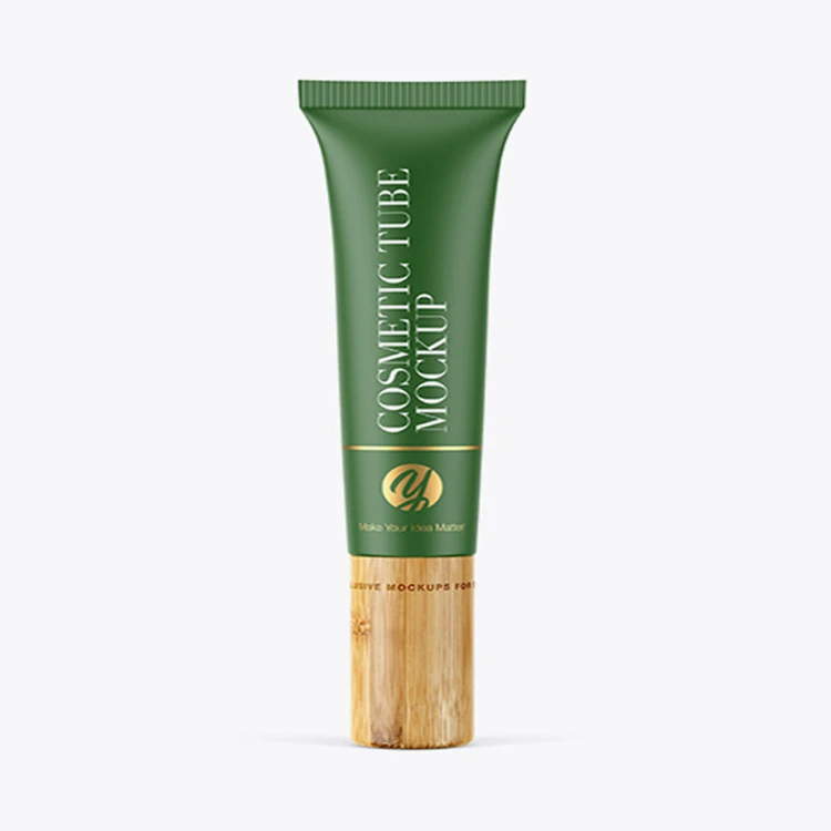 19mm 50ml Bamboo Lid Cosmetic Aluminium Laminated Ointment Plastic Soft Tube For Cream Serum