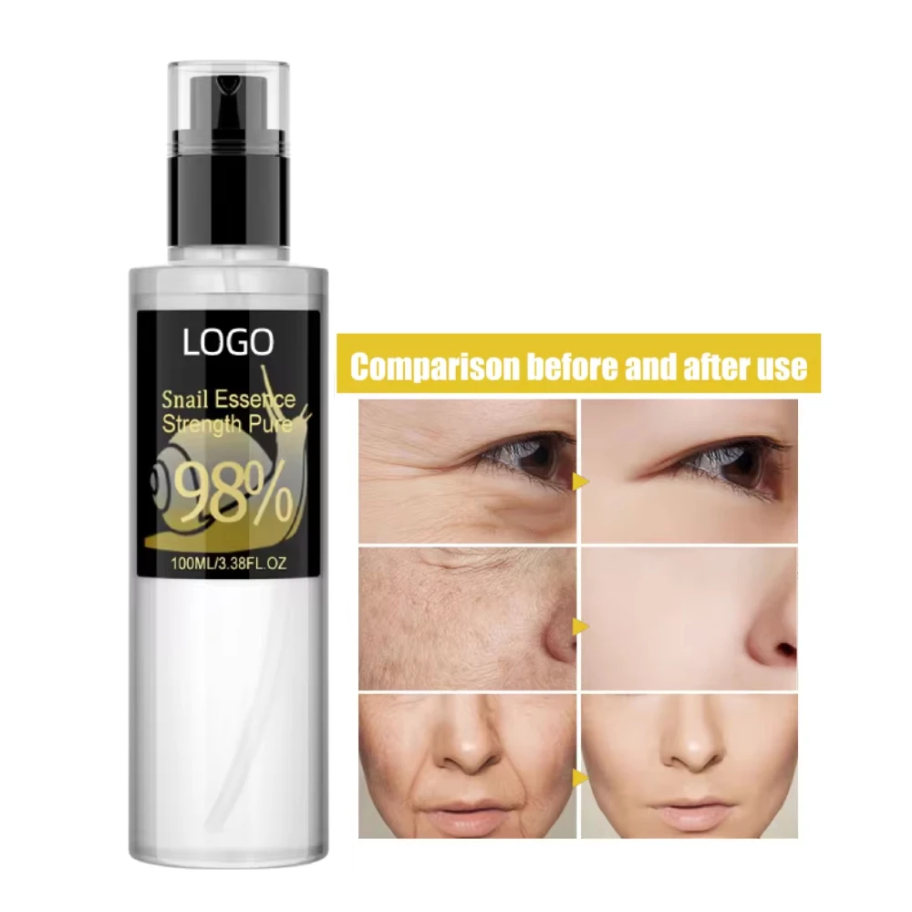 Customized Korea Cosmetic Anti Aging Face Serum Natural Organic Remover Wrinkle Snail Essence Liquid Collagen Facial Serums
