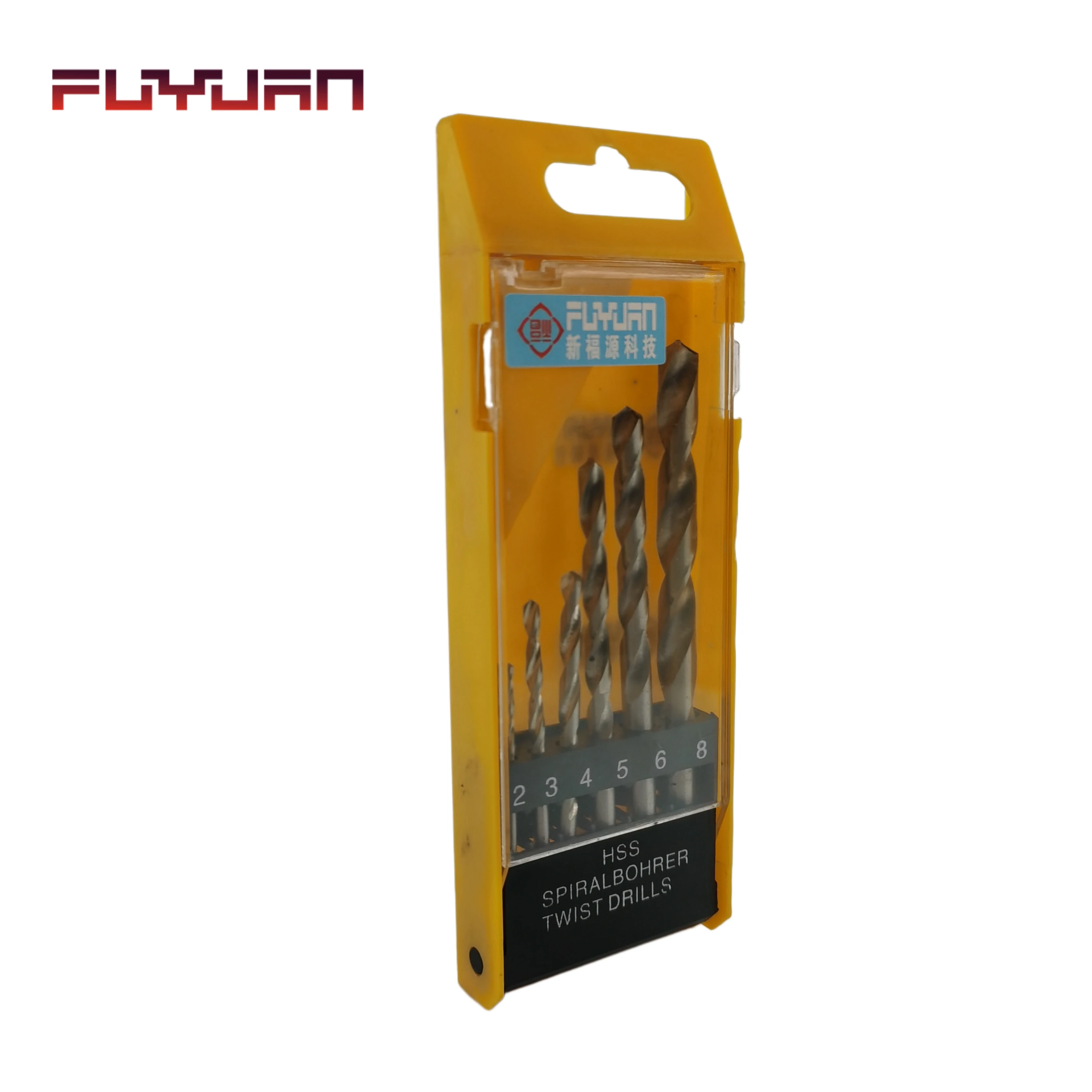 FLYJAN High Speed Steel 2-8mm Din338 HSS Twist Drill Bit for Stainless Steel and Hard Metal Steel Drilling