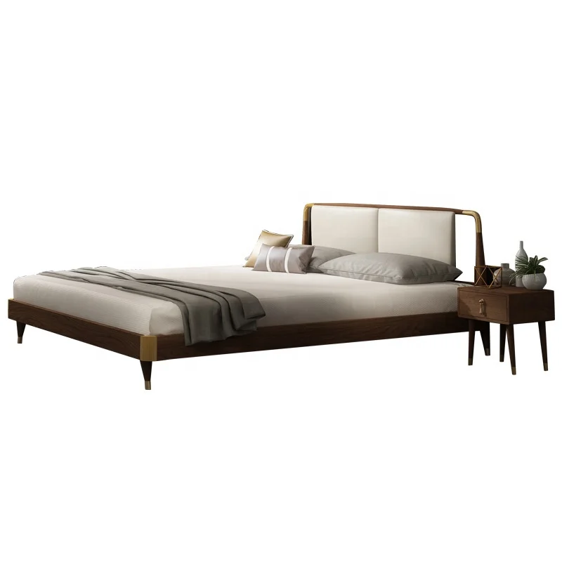 
Latest wooden bedroom furniture design King size wood bed Chinese style bedroom bed sets 