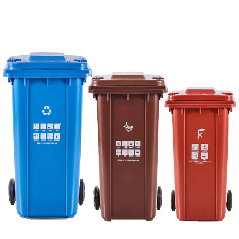 100L Industrial Large Capacity Park Outdoor Trash Can Industrial Street kitchen Waste Bin In Plastic