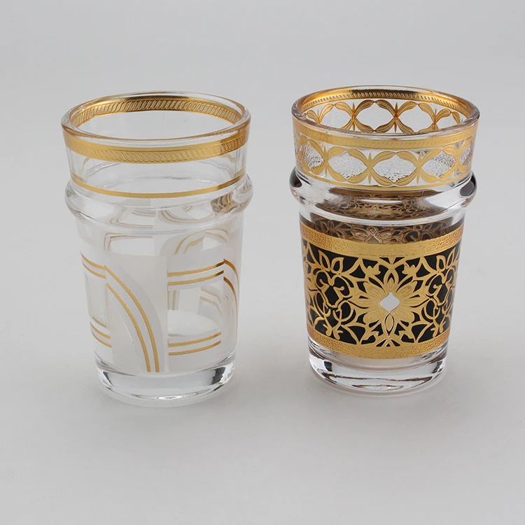 High quality hot sell 12 pcs 130ml glass teacup set morocco tea sets moroccan tea cup for morocco tea and water drinking
