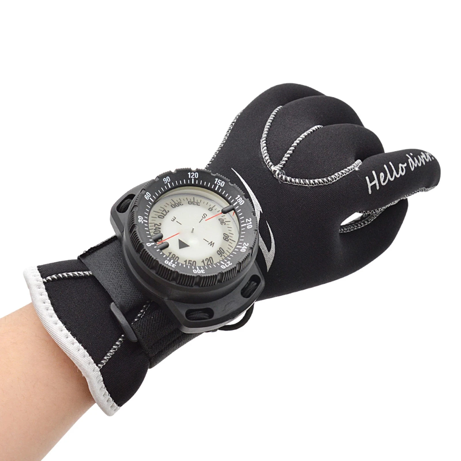 50m Watch Balanced Waterproof Luminous Compass Underwater Diving Scuba Compass