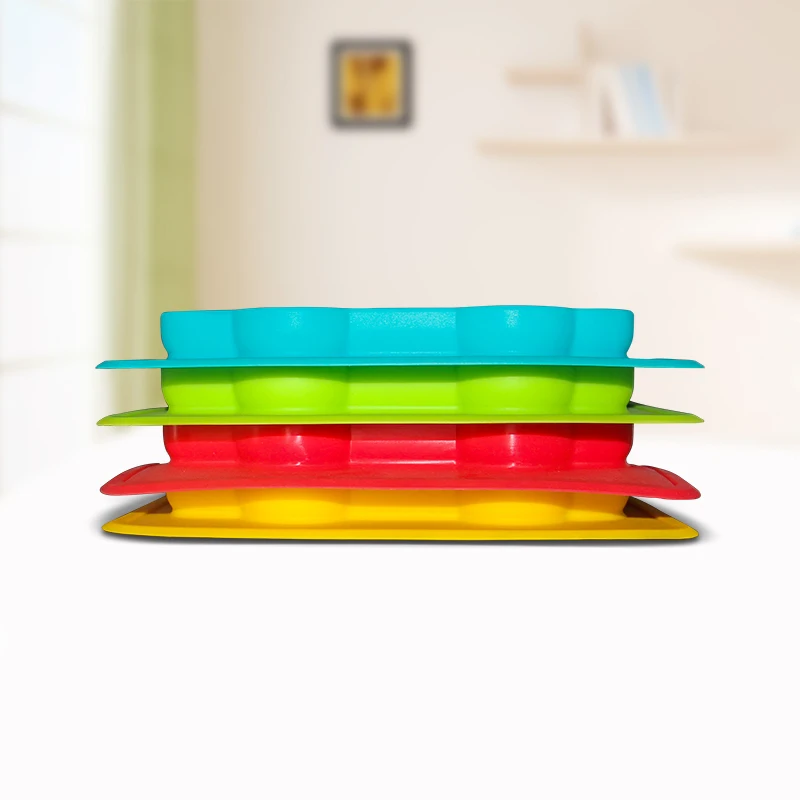 silicone lovely cartoon food plate for baby kids in dinner by Factory Customized High Quality