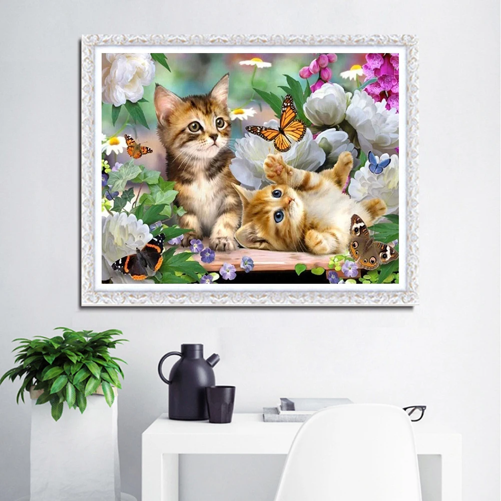 Famous Small Painting Cat Canvas Wall Art Home Decorative Chinese Cross Stitch Sets Embroidery Kits