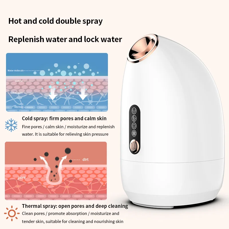 Private Label Nano Ionic Face Steamer for Home Facial Warm Mist Humidifier Facial Steamer