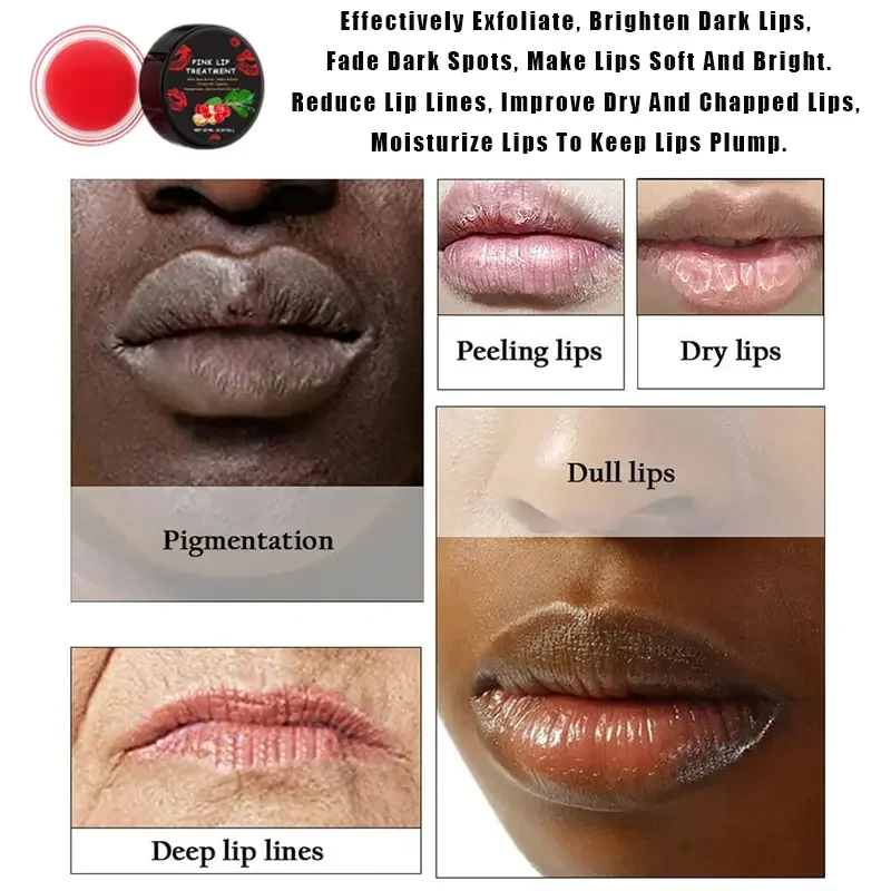 Pink Lip Balm Whitening Bleach Cream removes smoky lips with shea butter alpha-arbutin vitamin B3 camellia