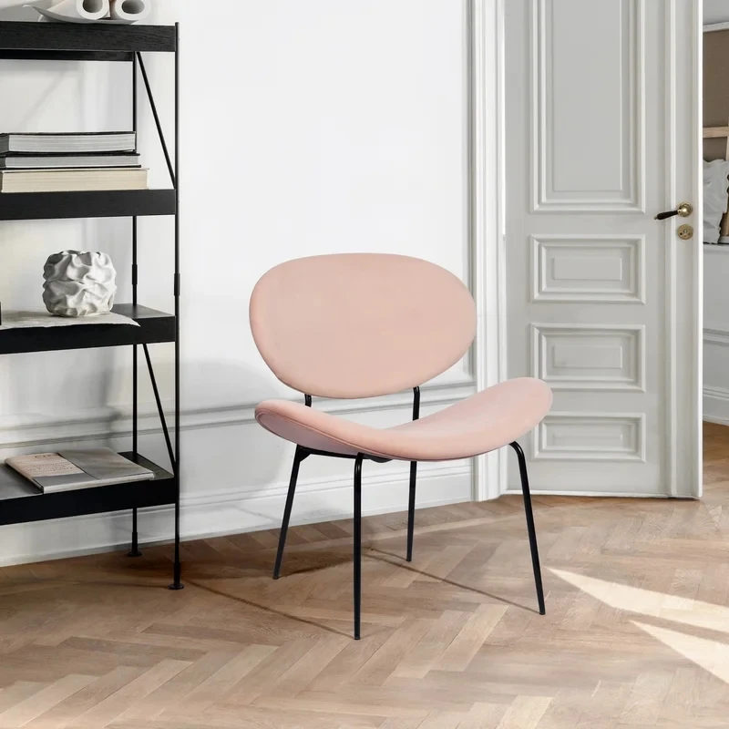 Wholesale Modern Tufted Upholstered Pink Velvet Dining Side Chair Living Room Beauty Salon Chairs