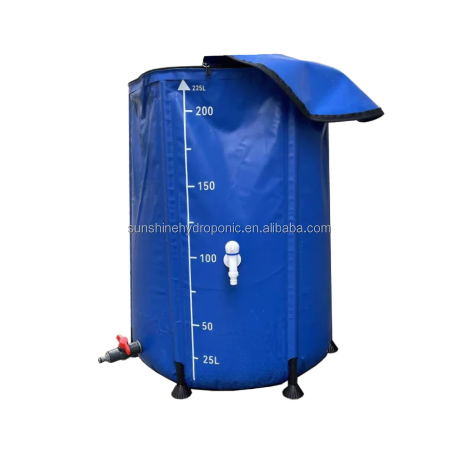Custom 80 Gallon Rainwater Harvesting System Collection Tank with Collapsible Runoff portable PVC Rain Barrel