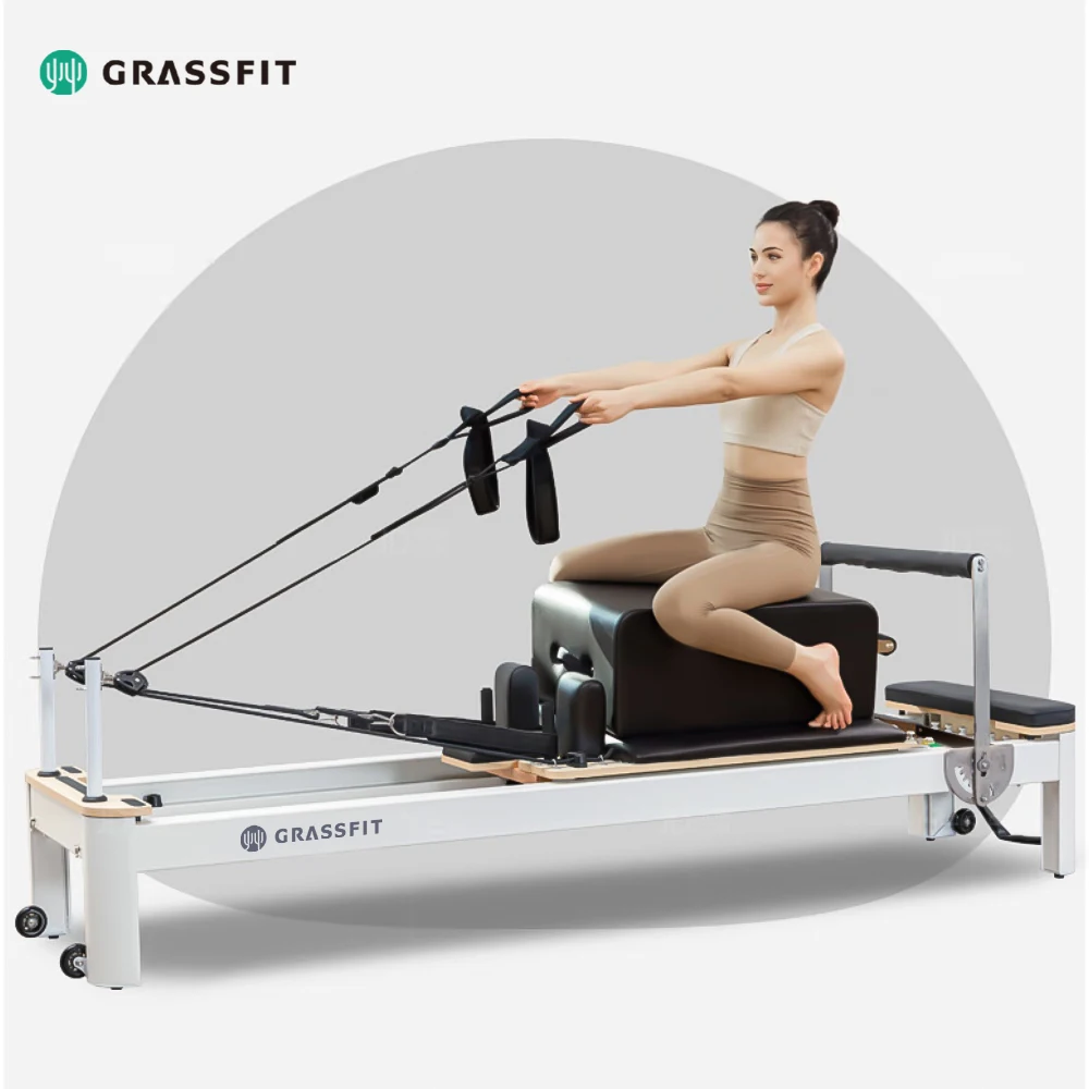 High Quality Commercial Gym Studio Fitness Equipment Durable Aluminium Alloy Pilates Reformers Machine Core Bed White Coating
